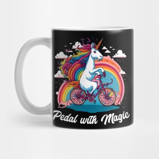 Padel with magic |  A unicorn riding a bicycle with a rainbow trail behind it Mug